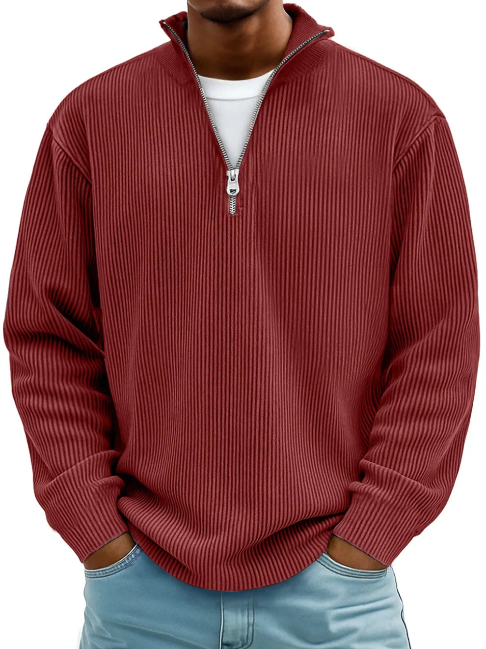 Maison Mireille | Pull Col Zippé Côtelé Marc