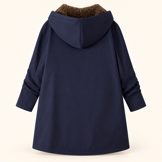 Solange | Manteau Sherpa Bleu Marine