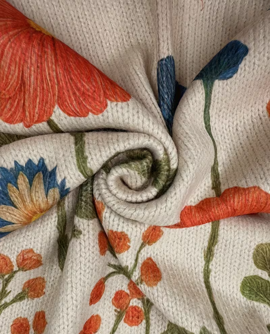 Wrenna | Cardigan zippé Champ de Fleurs Sauvages