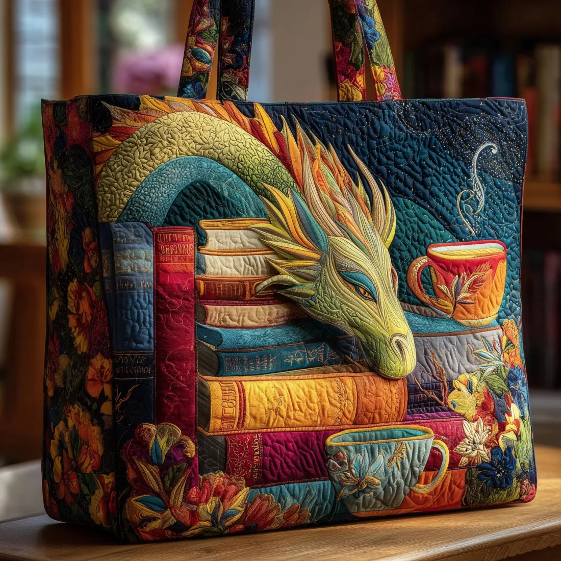 Sac Fait Main | Le Dragon et les Livres Anciens