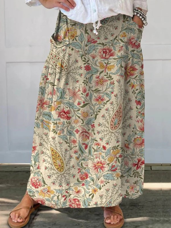 Nilva™ | Jupe imprimée art floral vintage