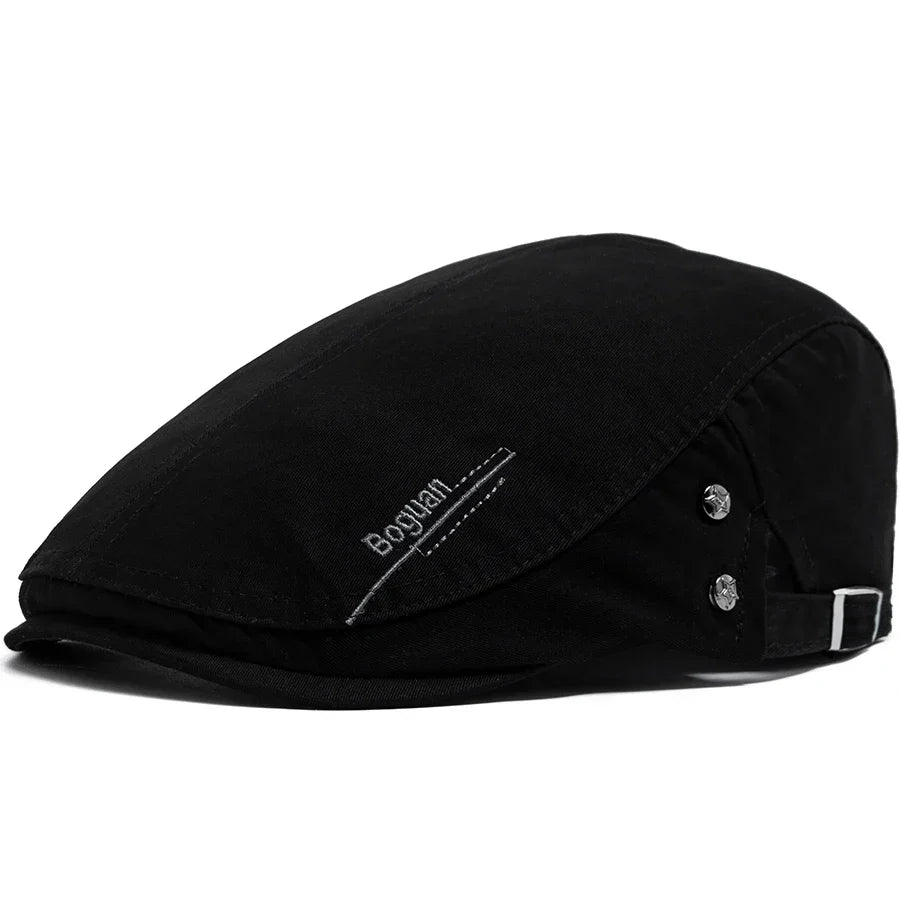 Casquette vintage pour animal noire, patch logo Bogain et sangle réglable