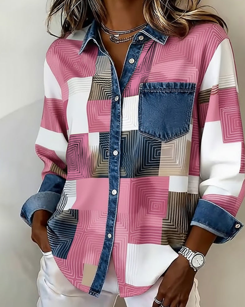 Céline - Chemise à Blocs de Couleurs