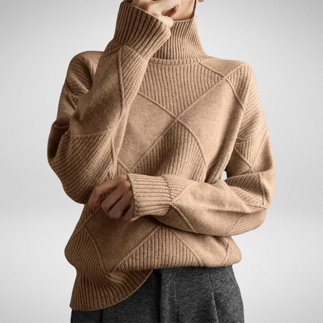 Lauren - Pull Col Roulé Doux Élégant