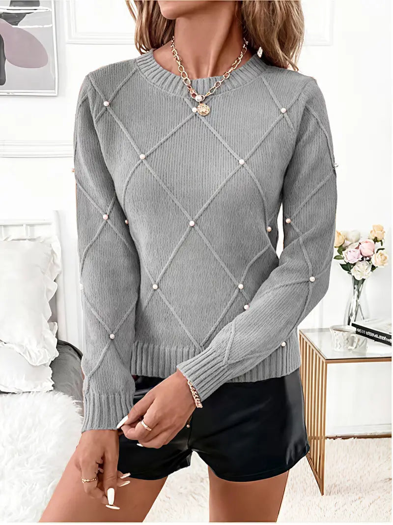 Élise - Pull Chic à Perles