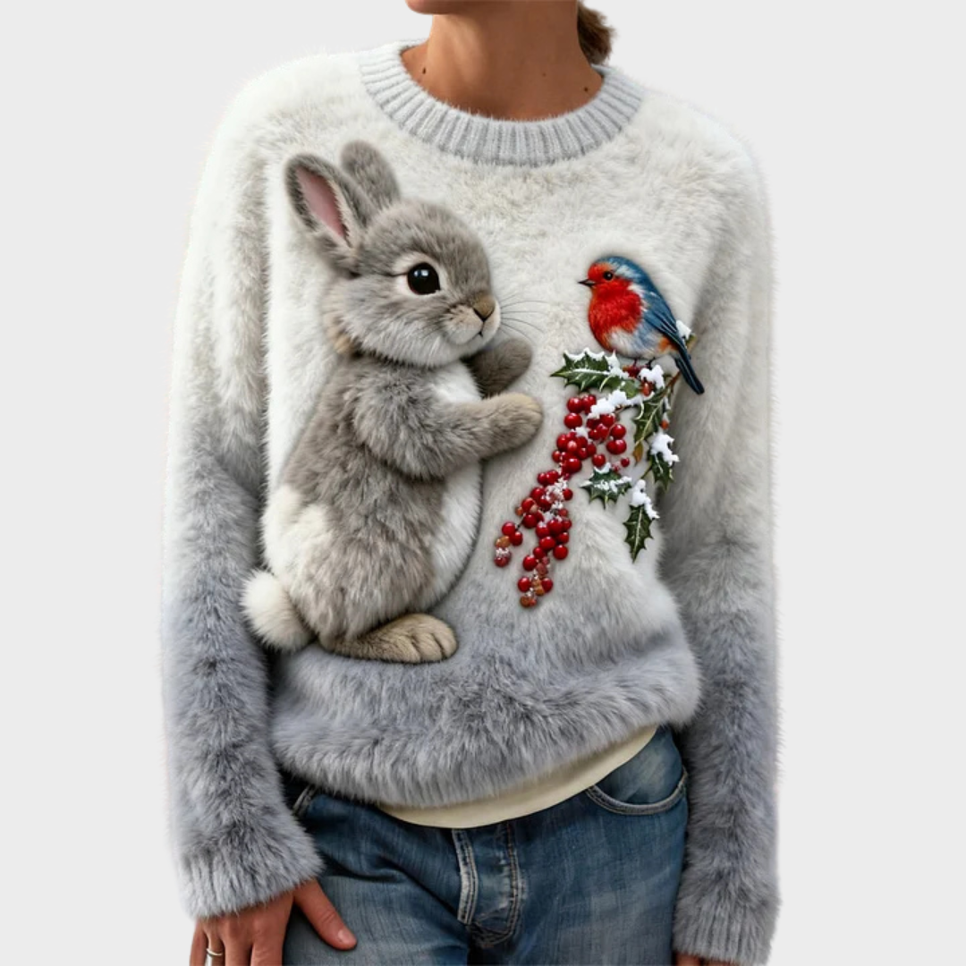 Luna - Pull en peluche festif