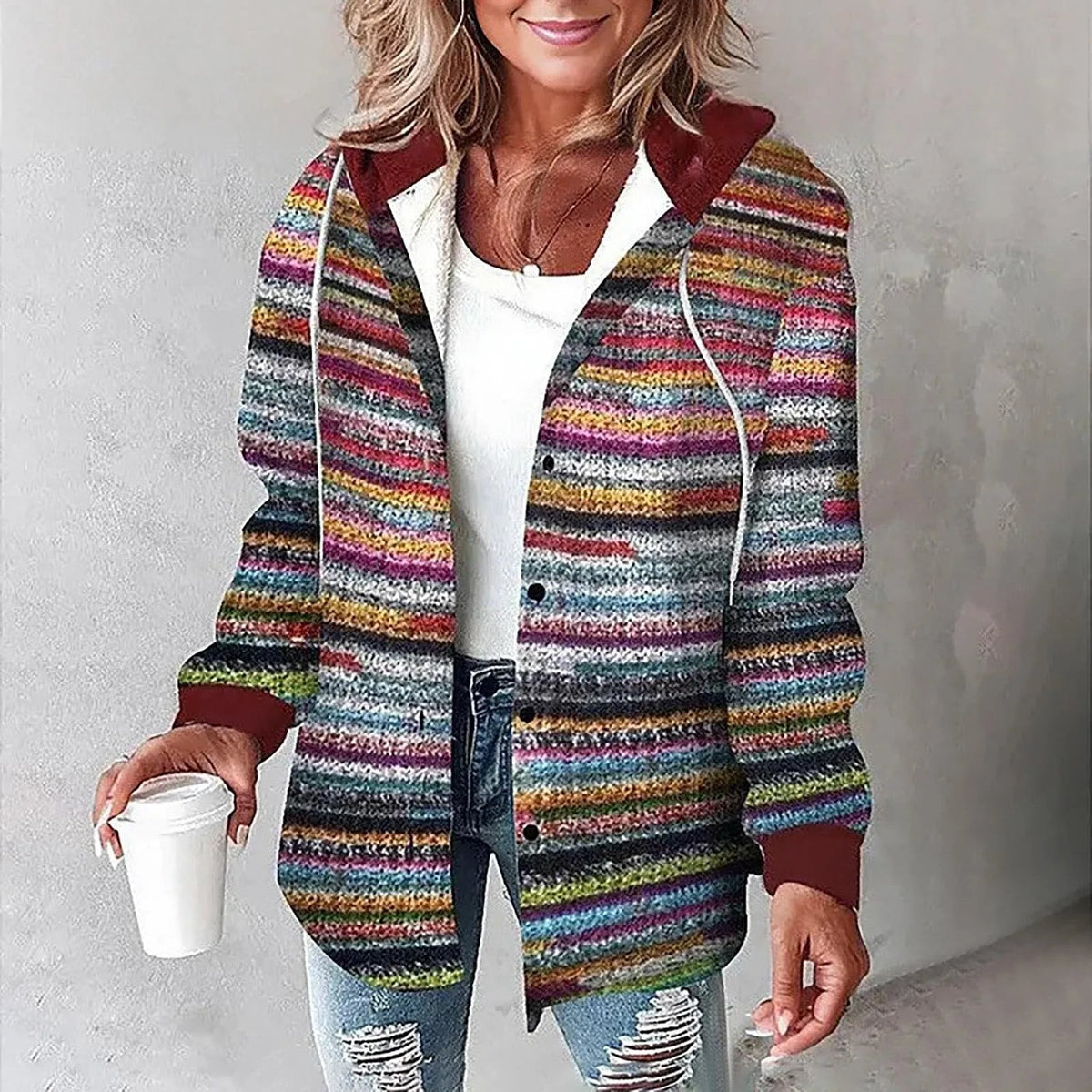 Vera - Veste à Carreaux Confortable