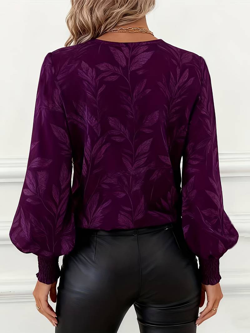 Ruchama - Blouse Élégante à Imprimé Feuilles