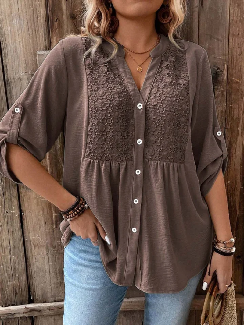 Noor | Blouse à col en V et boutons