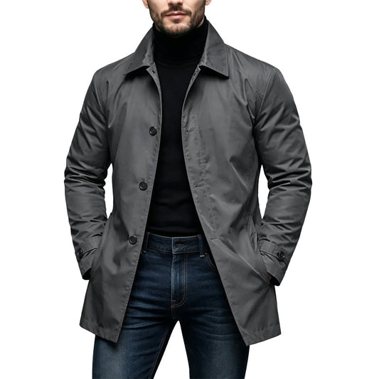 Lucien trench imperméable mi-long, gris