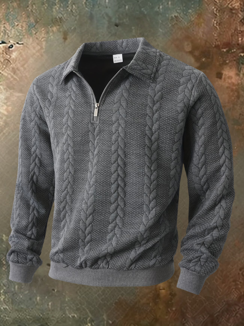 Julian pull demi-zip torsadé anthracite
