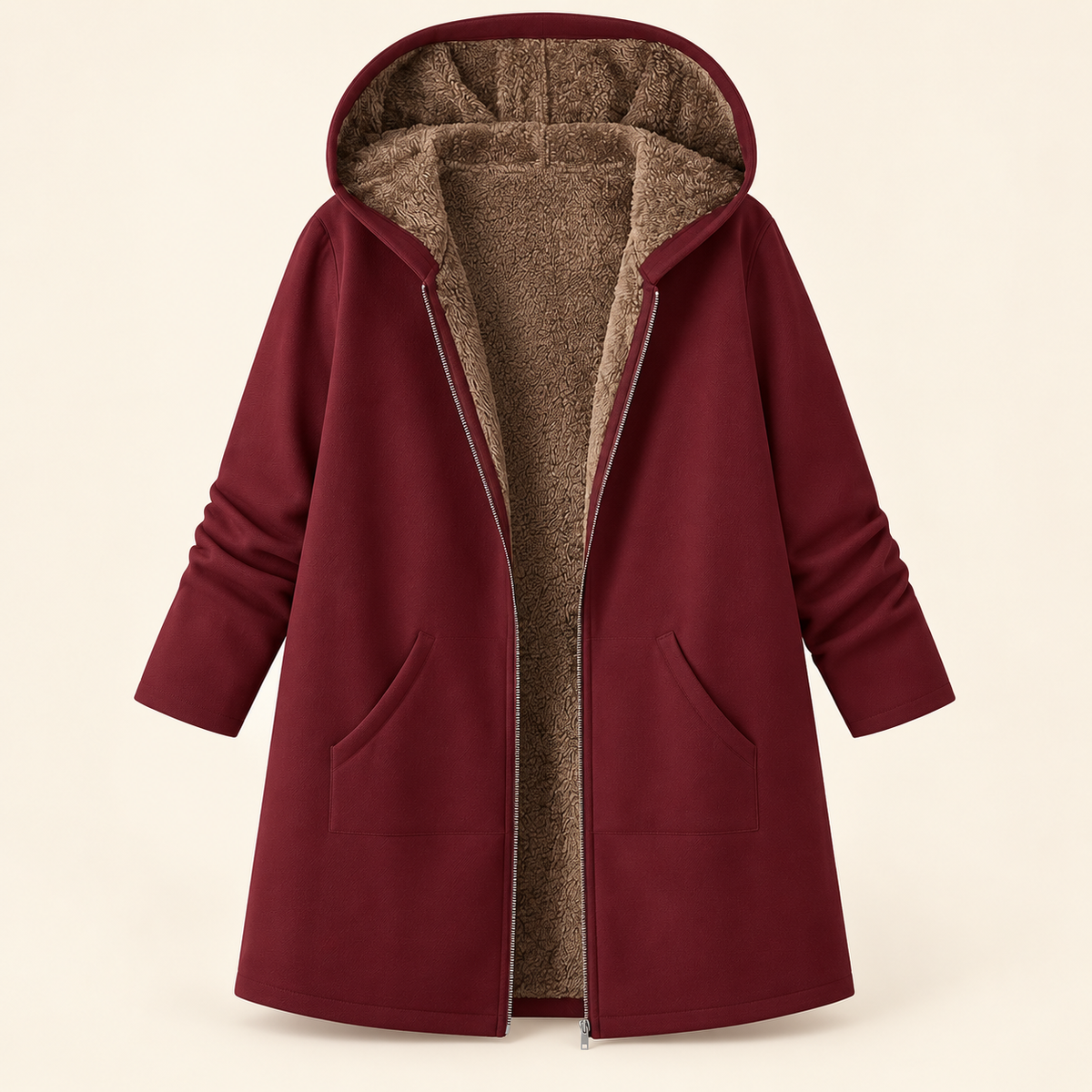 Solange | Manteau Sherpa Bleu Marine