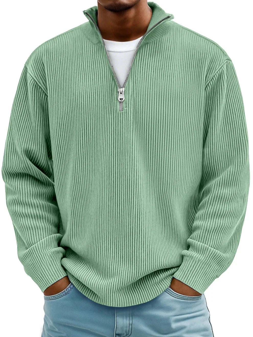 Maison Mireille | Pull Col Zippé Côtelé Marc
