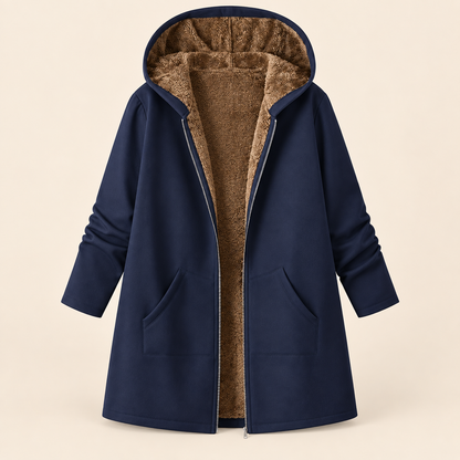 Solange | Manteau Sherpa Bleu Marine