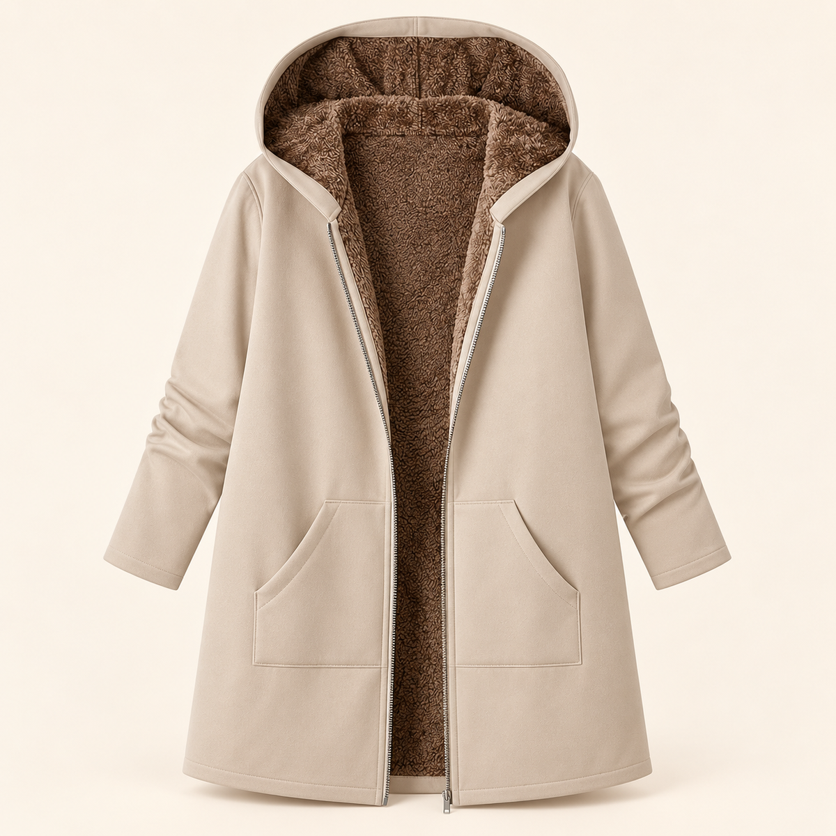 Solange | Manteau Sherpa Bleu Marine