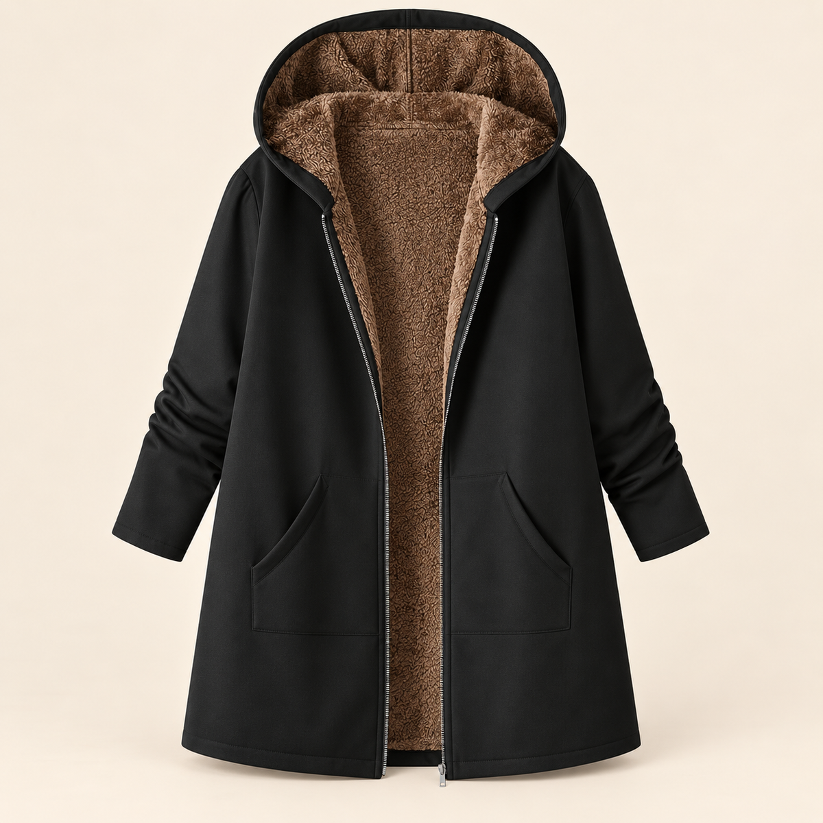 Solange | Manteau Sherpa Bleu Marine