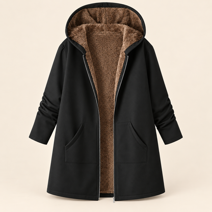 Solange | Manteau Sherpa Bleu Marine