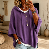 Élodie – Pull poncho violet douillet