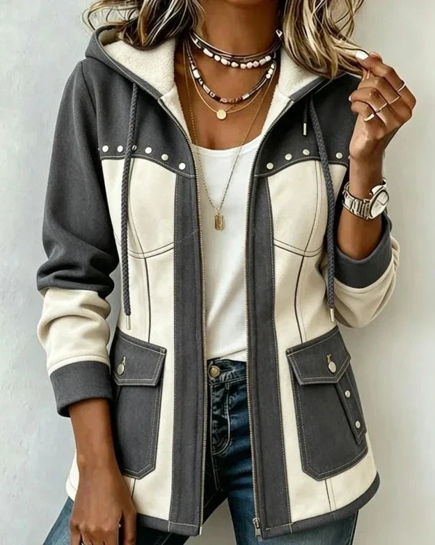 Maison Mireille| Veste à Capuche Bi-Matière Véronique