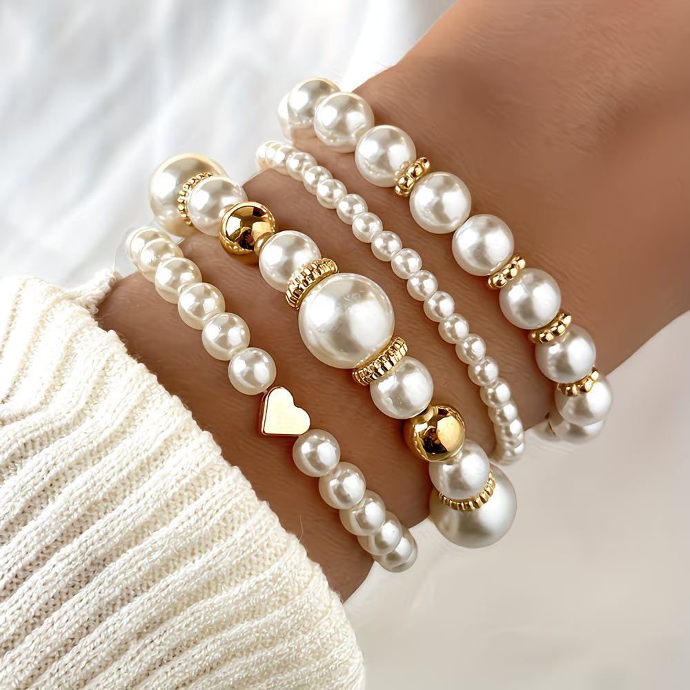Set de 4 bracelets empilables en perles