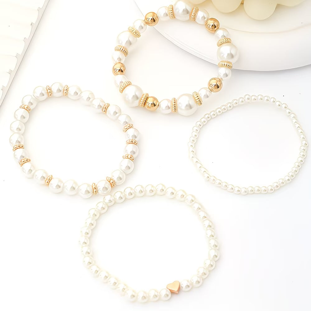 Set de 4 bracelets empilables en perles