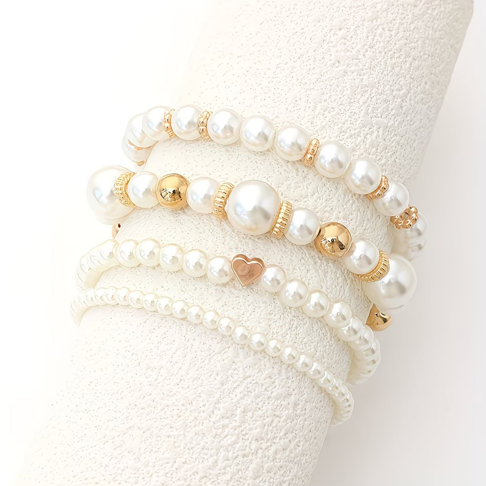 Set de 4 bracelets empilables en perles