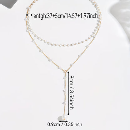 Collier perles blanches dégradées, pendentif perle, longueur 37+5 cm