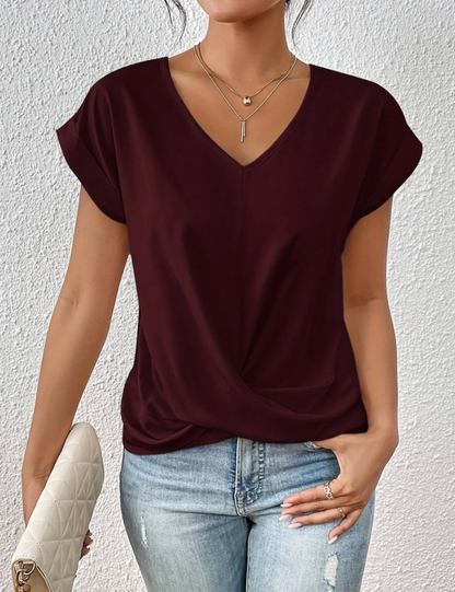 Valeria | T-Shirt Moderne à Col V Femme
