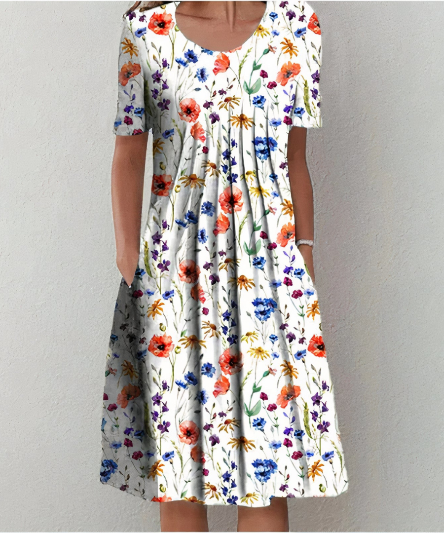 Clémentine - Robe Fleurie Élégante