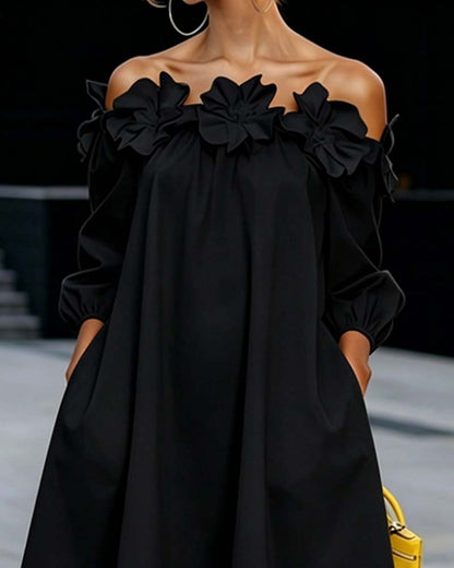 Rhoda | Robe à bretelles dénudées avec appliqué floral