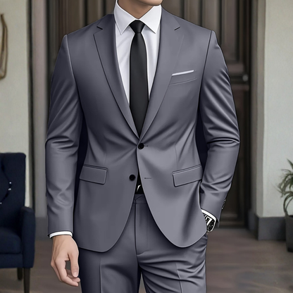 Veste de costume Danoir Paris™ gris clair, col cranté, poche plaquée.