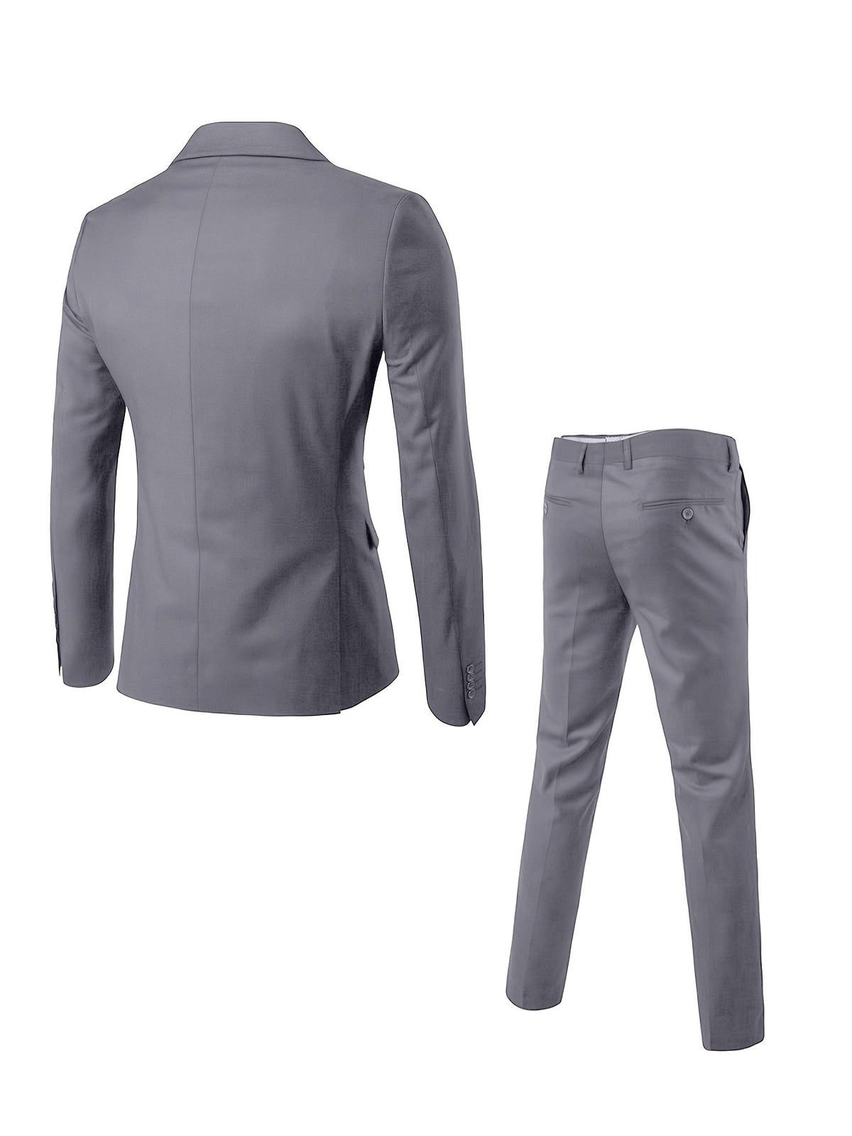 Costume moderne pour homme gris : veste dos et pantalon assortis