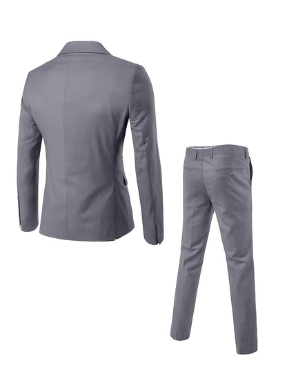 Costume moderne pour homme gris : veste dos et pantalon assortis