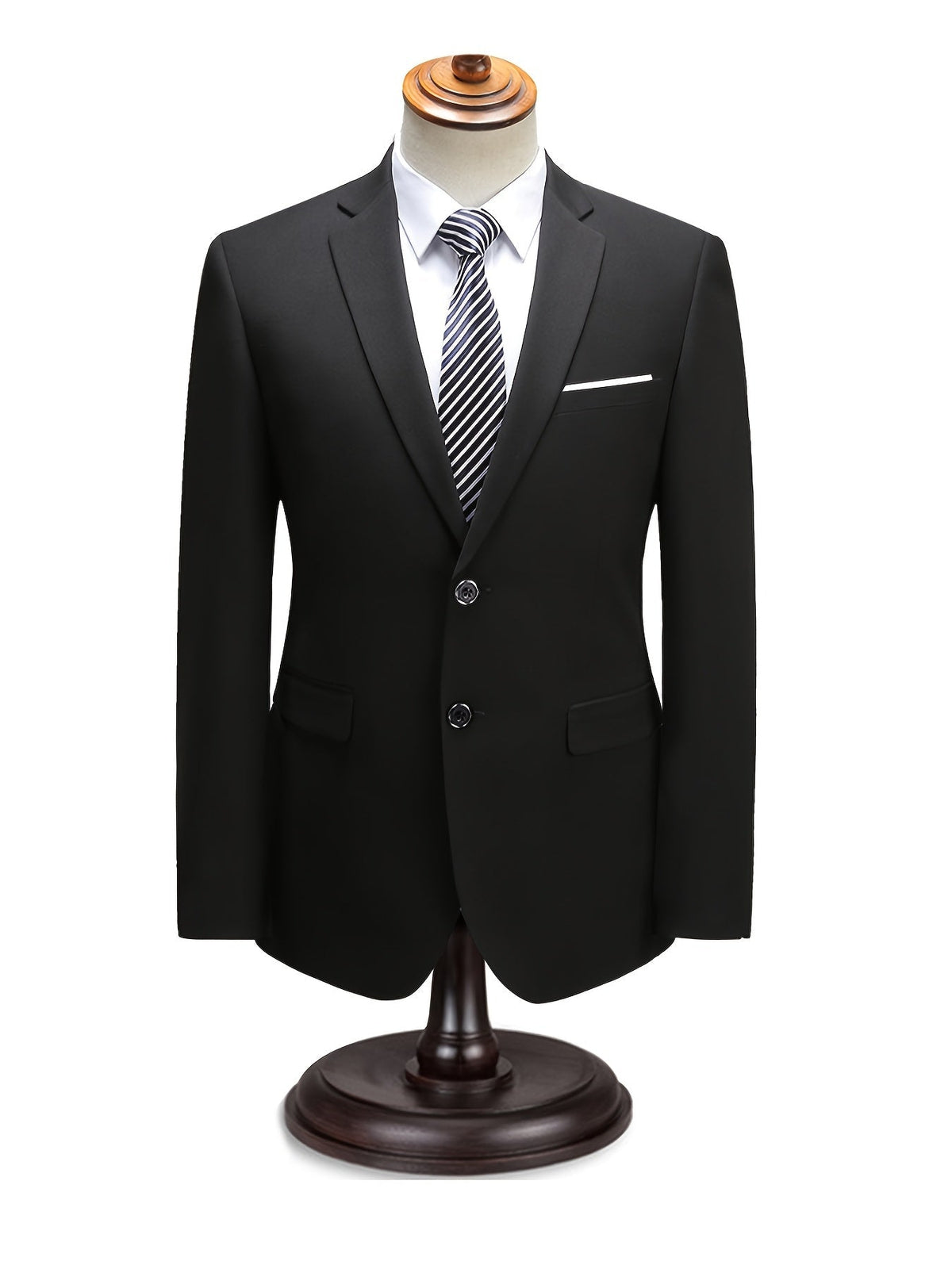 Veste de costume moderne pour homme noire : revers, poche poitrine et cravate