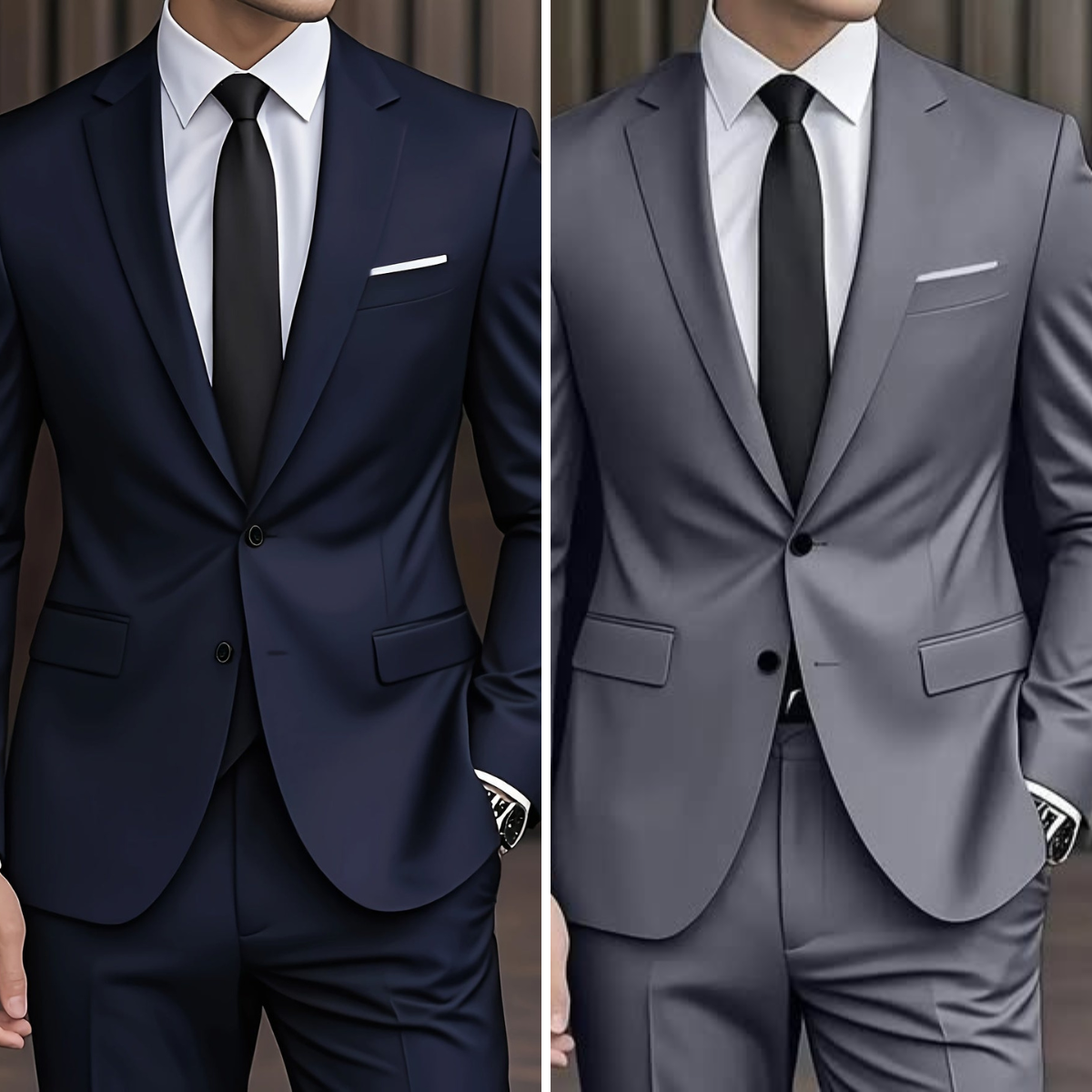 Veste de costume Danoir Paris™ bleu marine, col cranté, poche poitrine et revers.