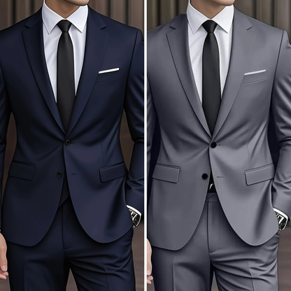 Veste de costume Danoir Paris™ bleu marine, col cranté, poche poitrine et revers.