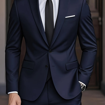 Veste de costume Danoir Paris™ bleu marine, revers crantés, poche poitrine droite.