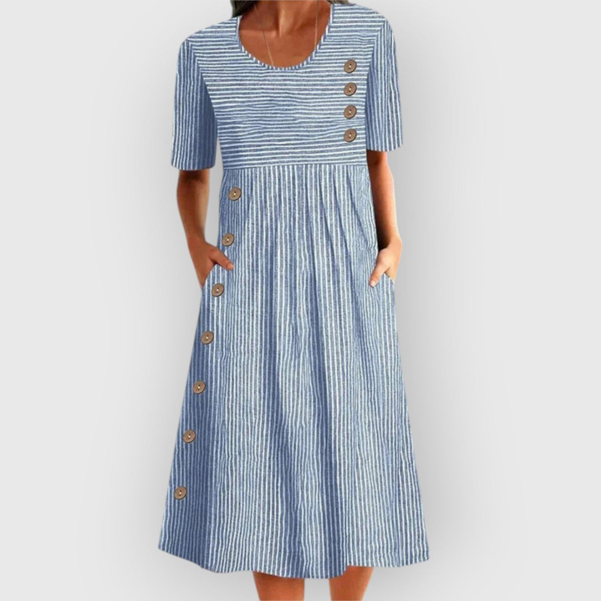 Mirone - Robe midi rayée en coton