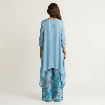 Cariola | Ensemble deux pièces en coton et soie avec tunique asymétrique