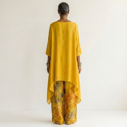Cariola | Ensemble deux pièces en coton et soie avec tunique asymétrique