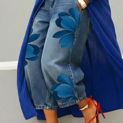 Capucine | Jean large à imprimé floral