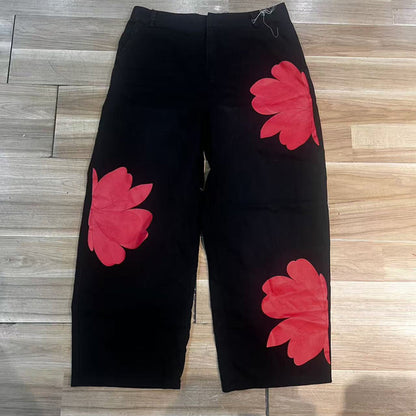 Capucine | Jean large à imprimé floral