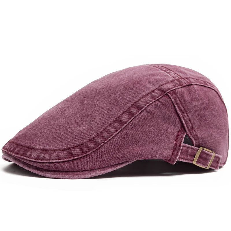Casquette Bloom™ vintage rose bordeaux, surpiqûres et patte réglable à boucle