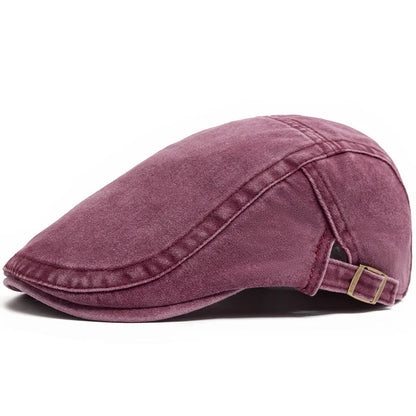 Casquette Bloom™ vintage rose bordeaux, surpiqûres et patte réglable à boucle