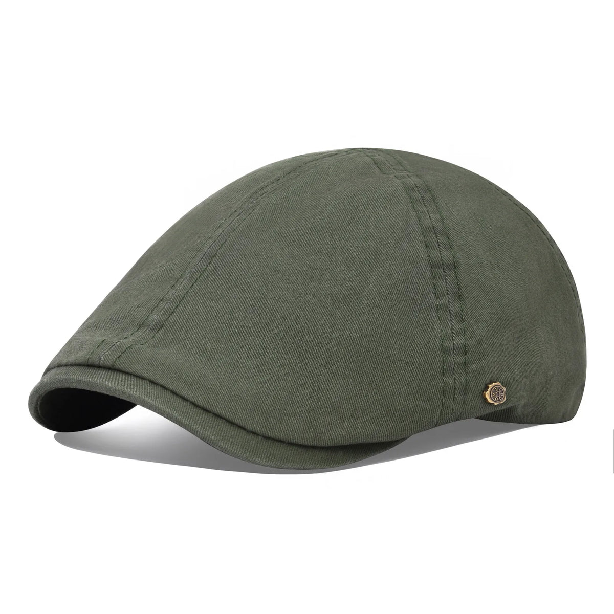 Casquette de golf Bloom™ en coton vert kaki, visière courbée, écusson rond.