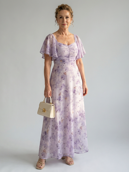 Vaelis | Robe Midi à Manches Flutter