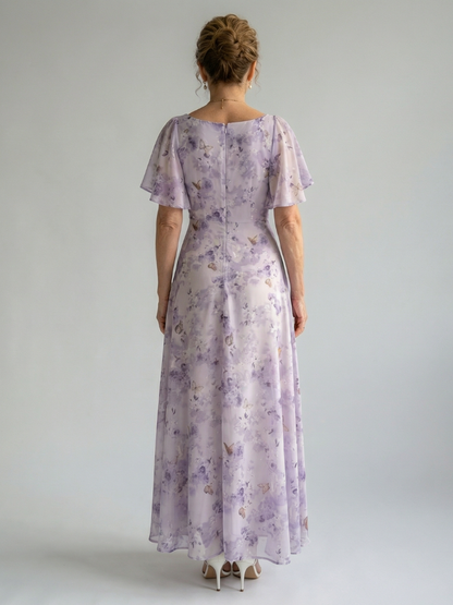 Vaelis | Robe Midi à Manches Flutter