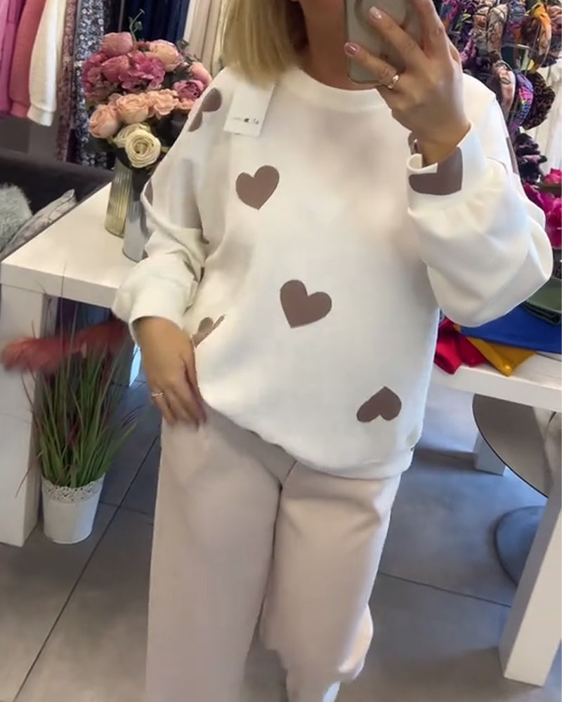 Mila - Pull confortable à cœurs