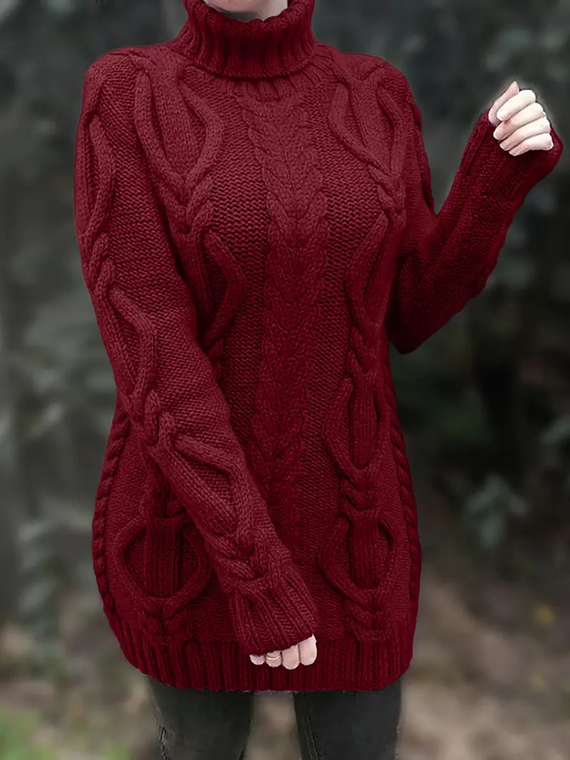 Narda - Robe élégante à col roulé