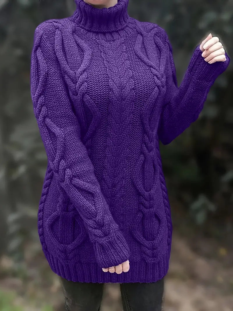 Narda - Robe élégante à col roulé